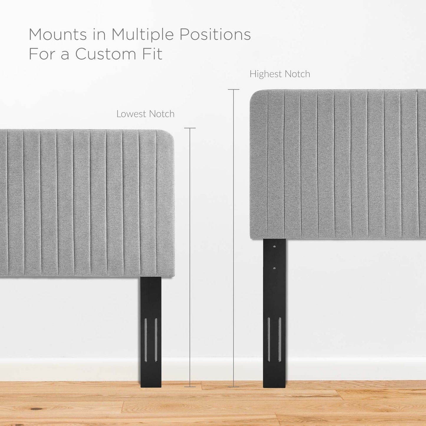 Milenna Channel Tufted Upholstered Fabric Full/Queen Headboard by Modway