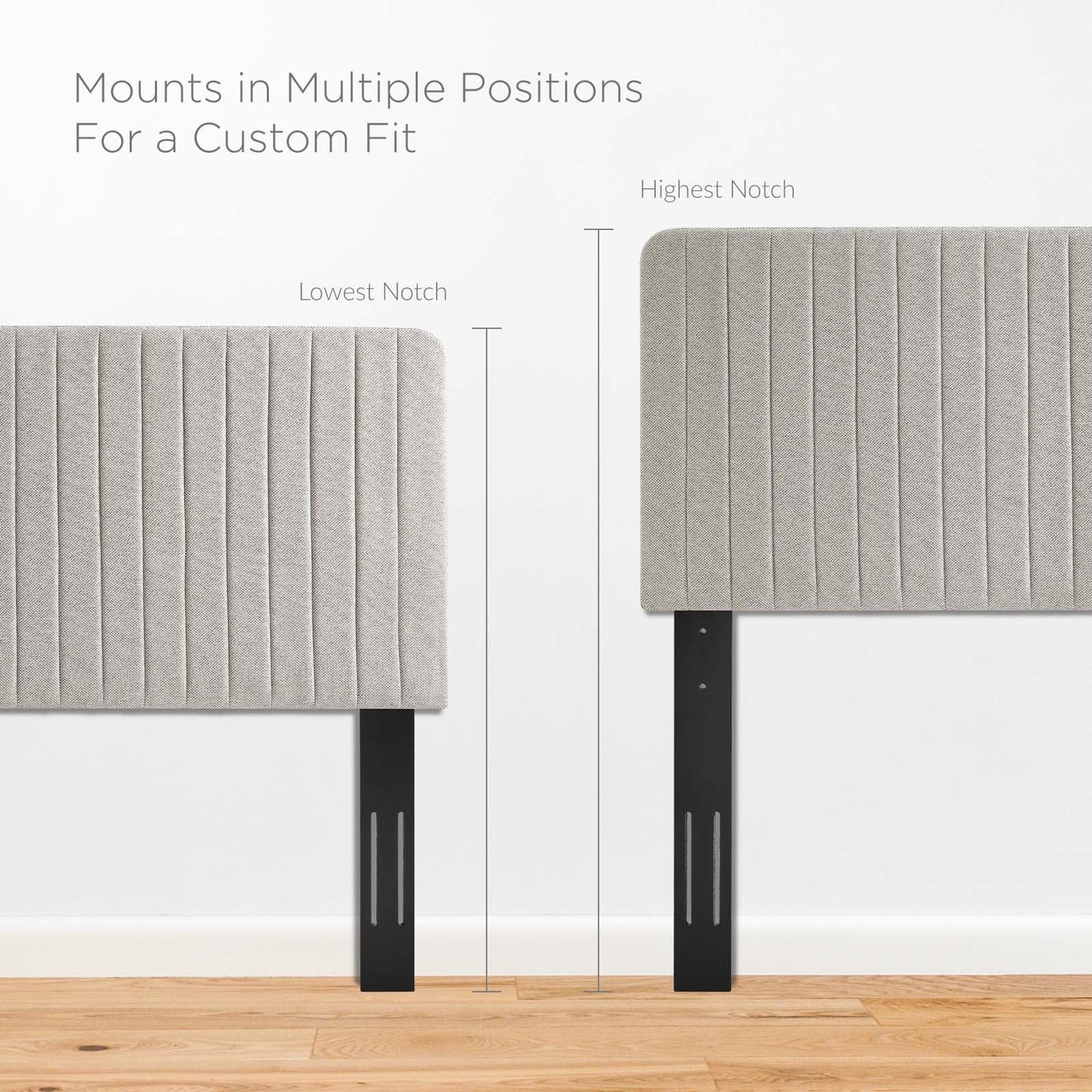 Milenna Channel Tufted Upholstered Fabric King/California King Headboard by Modway