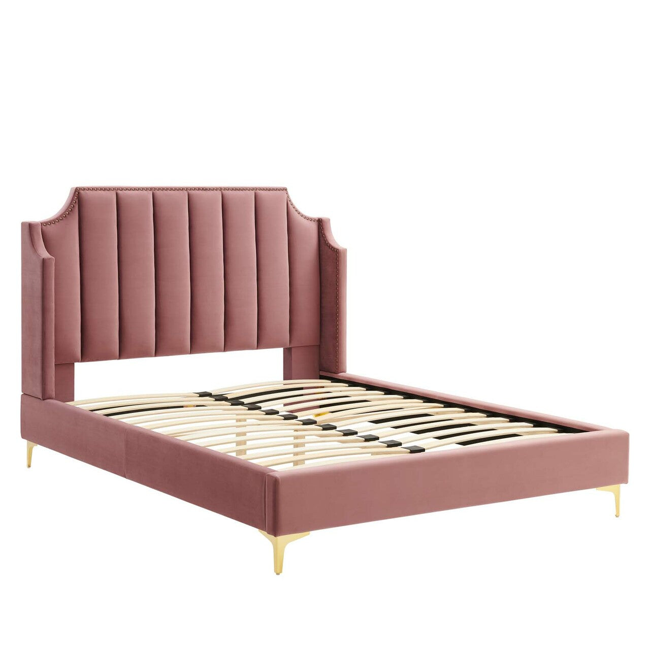 Daniella Performance Velvet Queen Platform Bed by Modway
