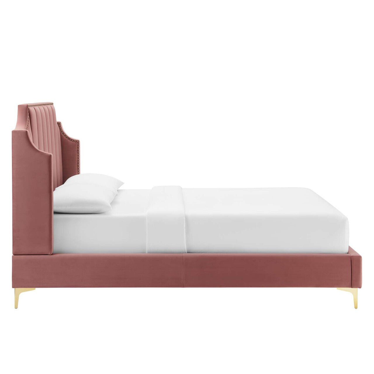 Daniella Performance Velvet Queen Platform Bed by Modway