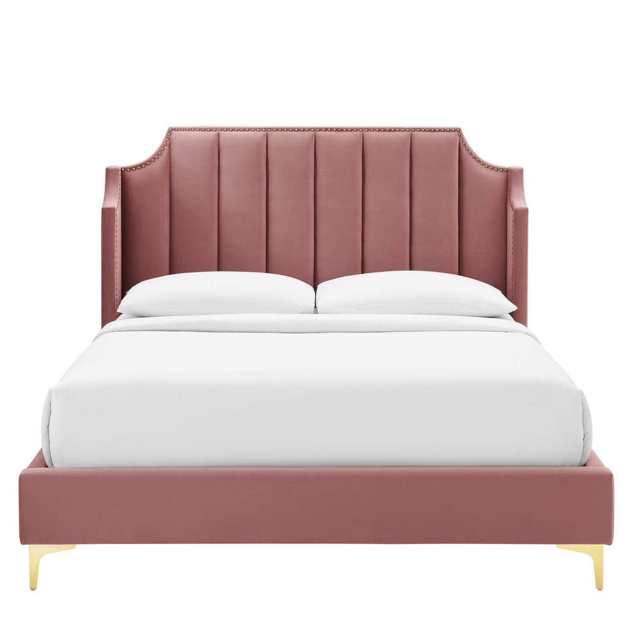 Daniella Performance Velvet Queen Platform Bed by Modway