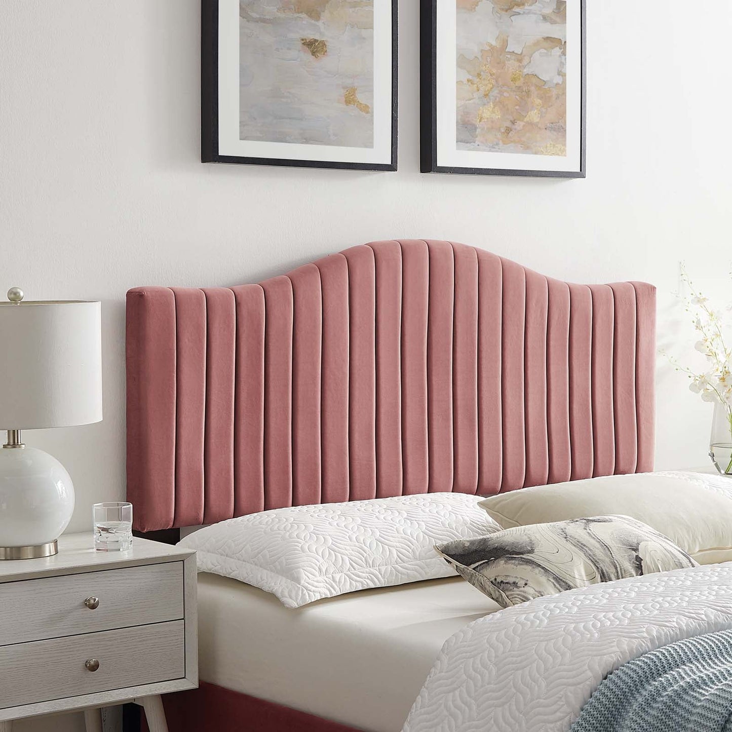 Brielle Channel Tufted Performance Velvet King/California King Headboard by Modway