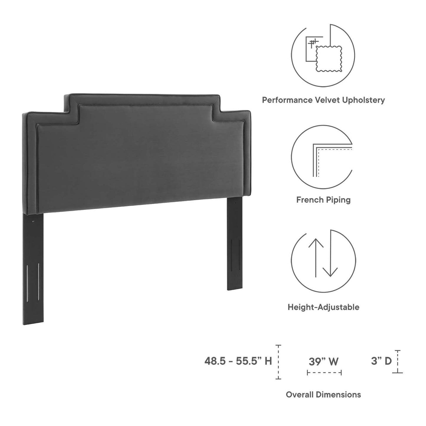 Transfix Performance Velvet Twin Headboard by Modway