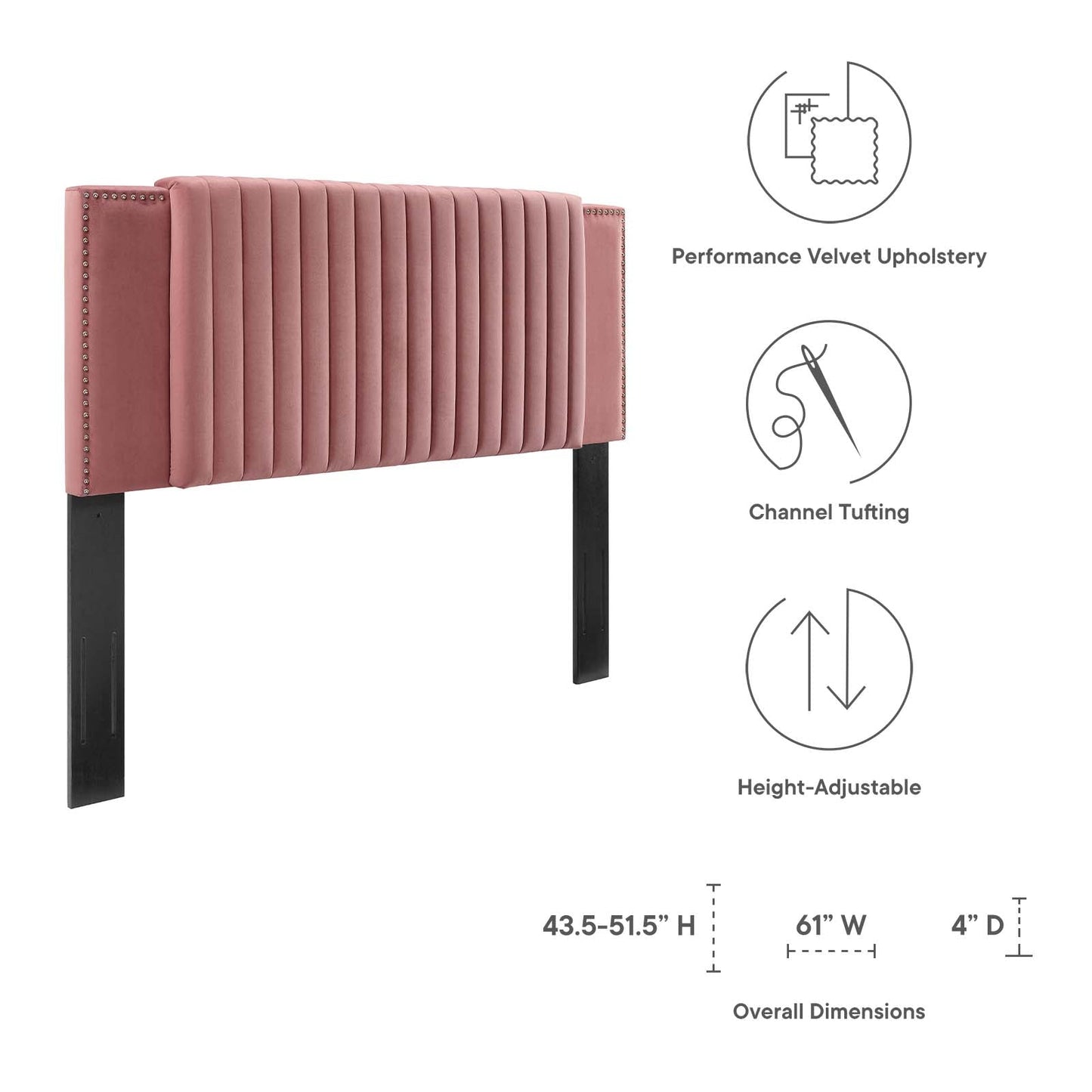 Felicity Channel Tufted Performance Velvet King/California King Headboard by Modway