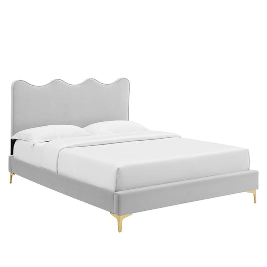 Current Performance Velvet Twin Platform Bed by Modway