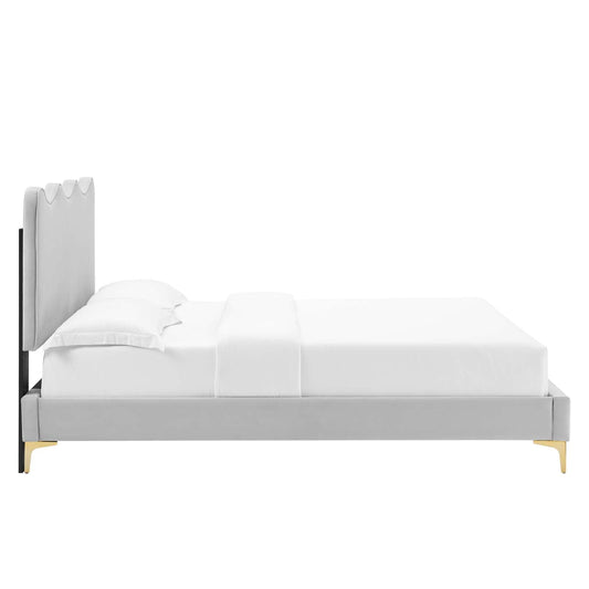 Current Performance Velvet Twin Platform Bed by Modway