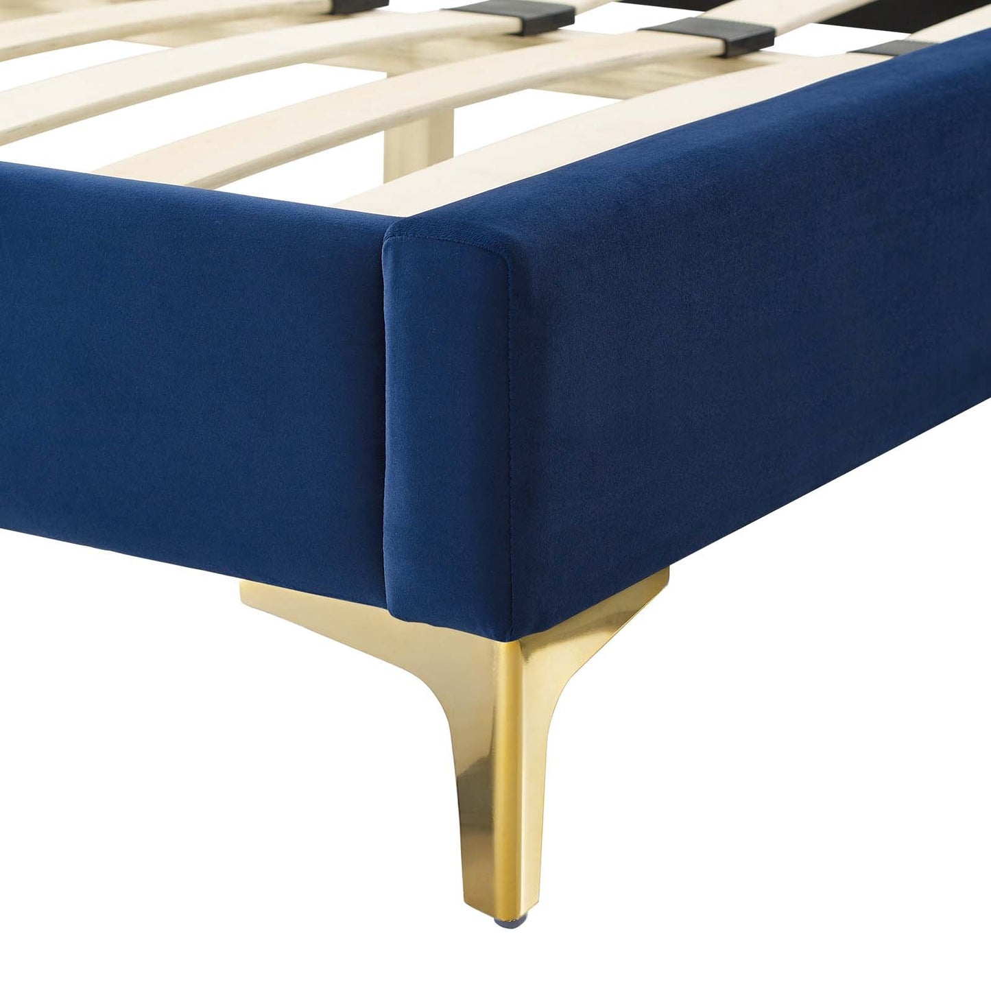 Current Performance Velvet Twin Platform Bed in Na