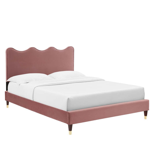Current Performance Velvet Twin Platform Bed by Modway
