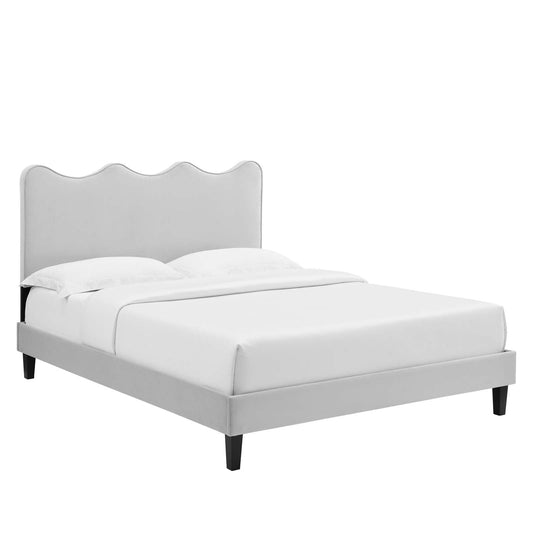 Current Performance Velvet Twin Platform Bed in Li