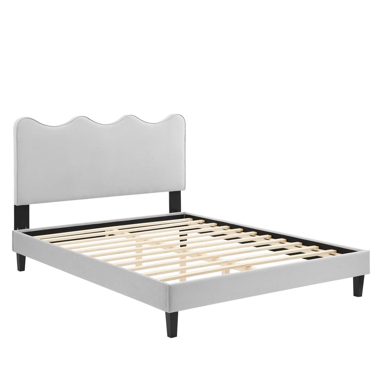 Current Performance Velvet Twin Platform Bed in Li