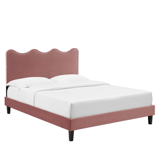 Current Performance Velvet Queen Platform Bed by Modway