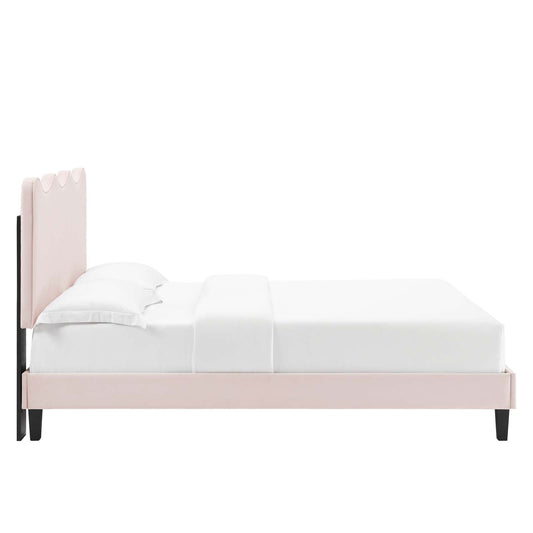 Current Performance Velvet Queen Platform Bed by Modway