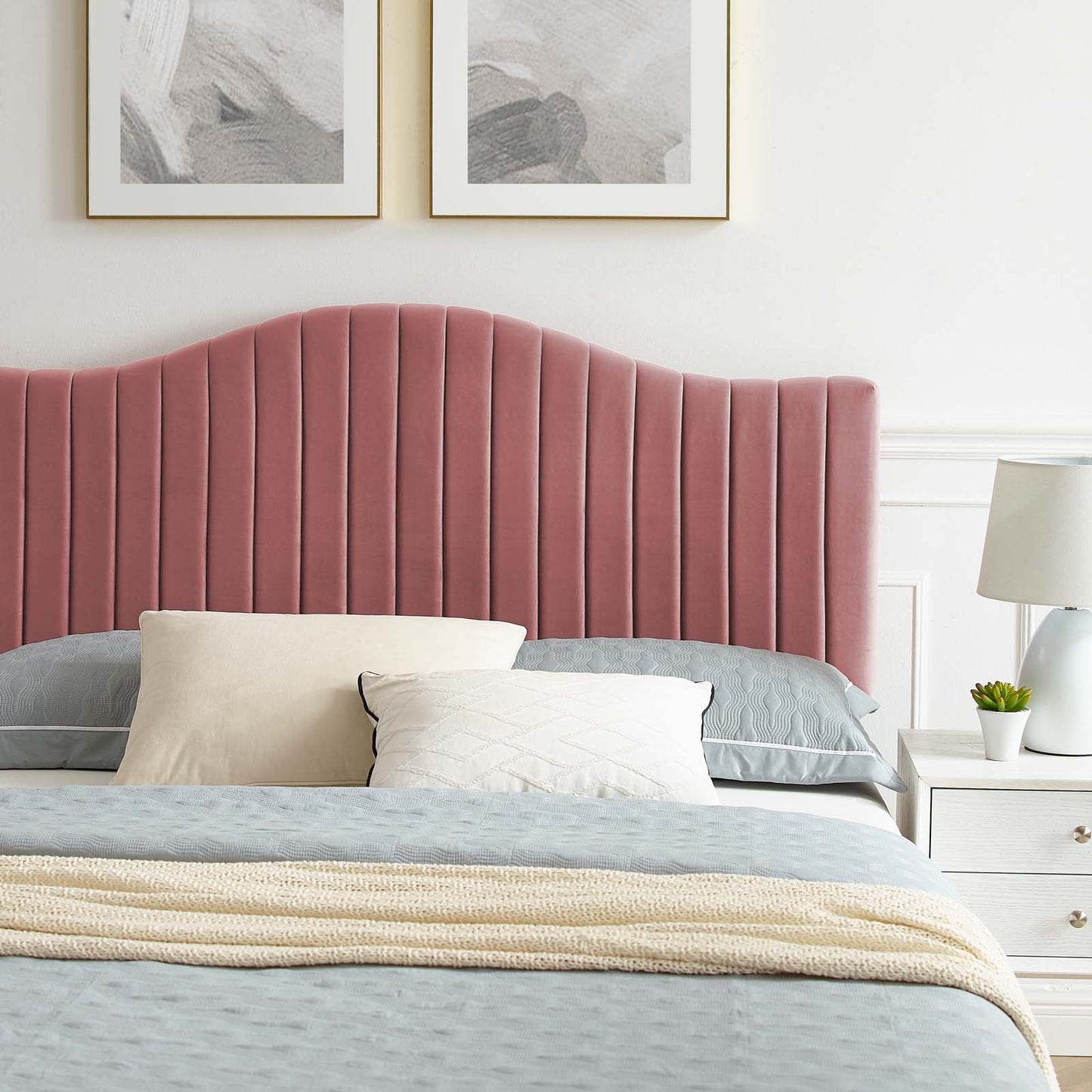 Juniper Channel Tufted Performance Velvet Queen Platform Bed by Modway