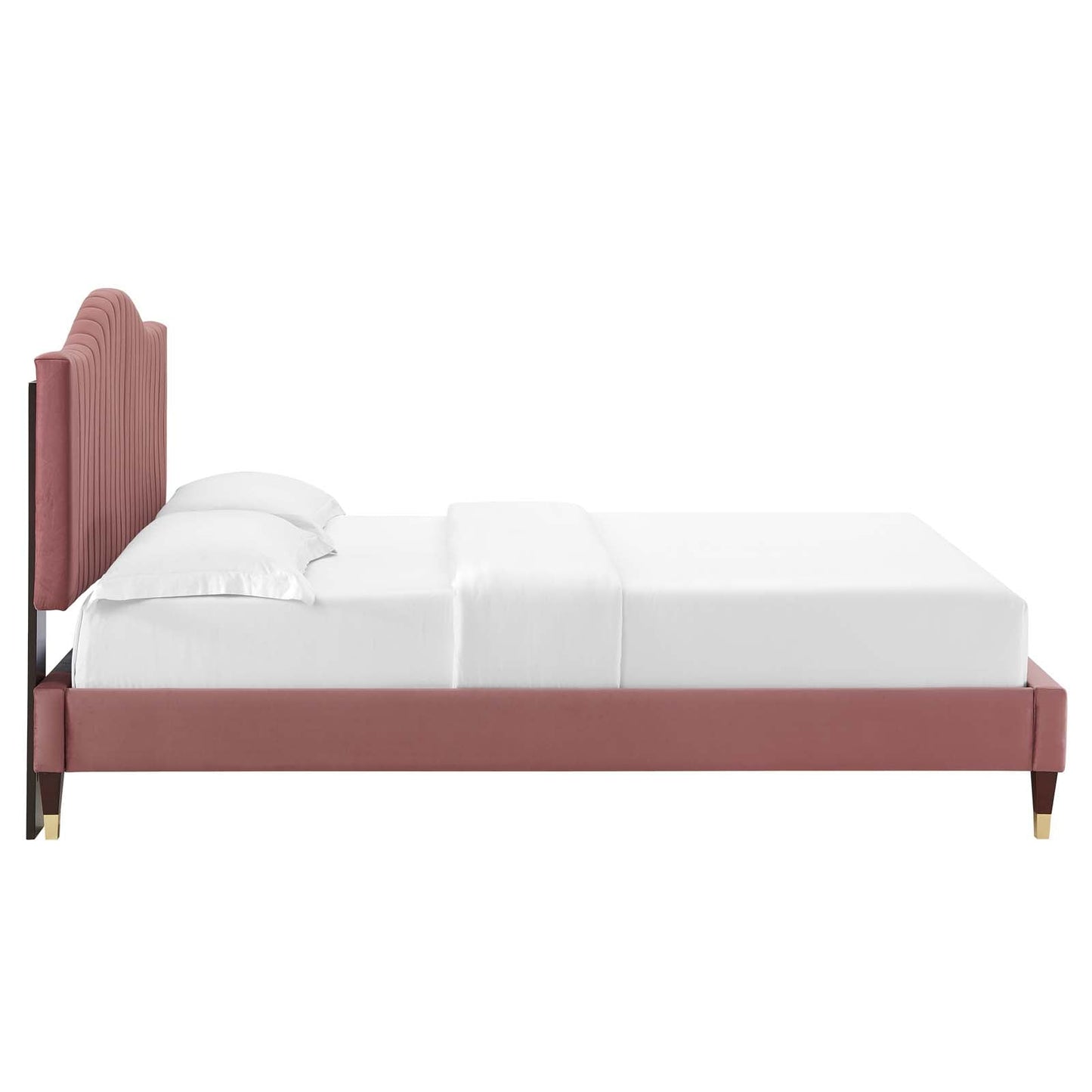 Juniper Channel Tufted Performance Velvet Queen Platform Bed by Modway