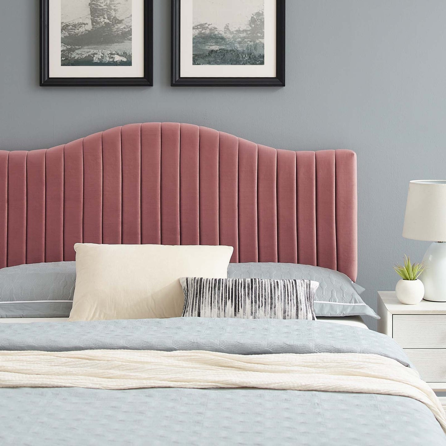 Juniper Channel Tufted Performance Velvet Queen Platform Bed by Modway