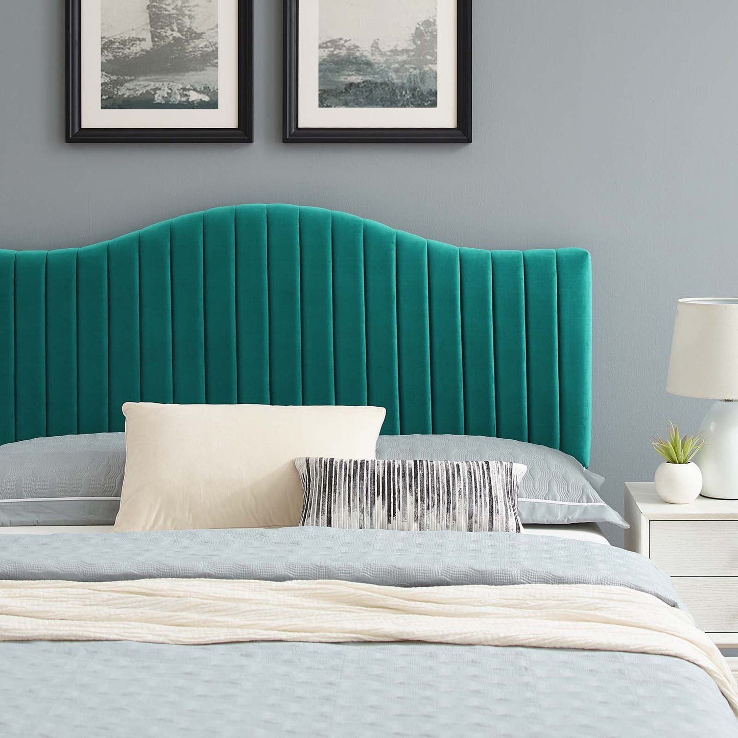 Juniper Channel Tufted Performance Velvet Twin Platform Bed by Modway