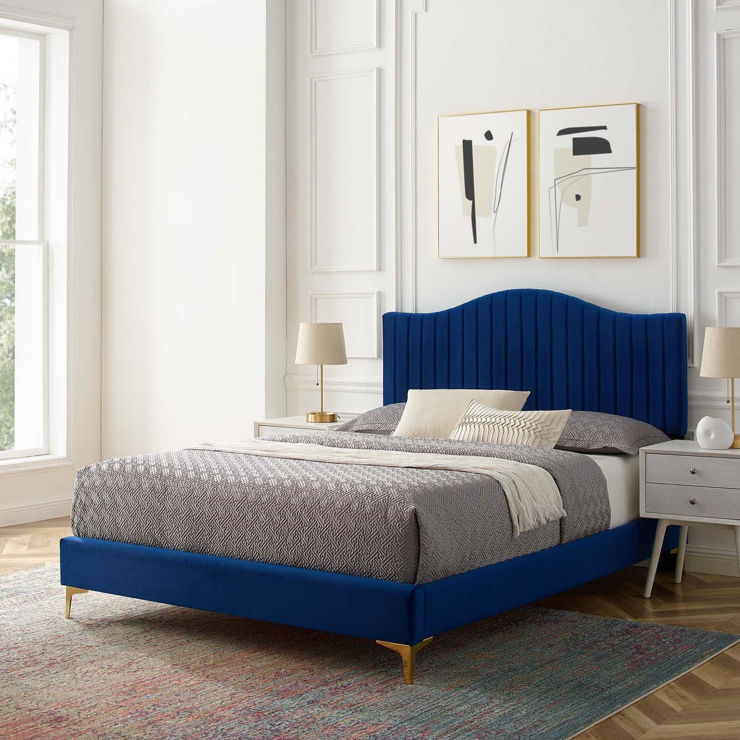 Juniper Channel Tufted Performance Velvet Full Platform Bed by Modway