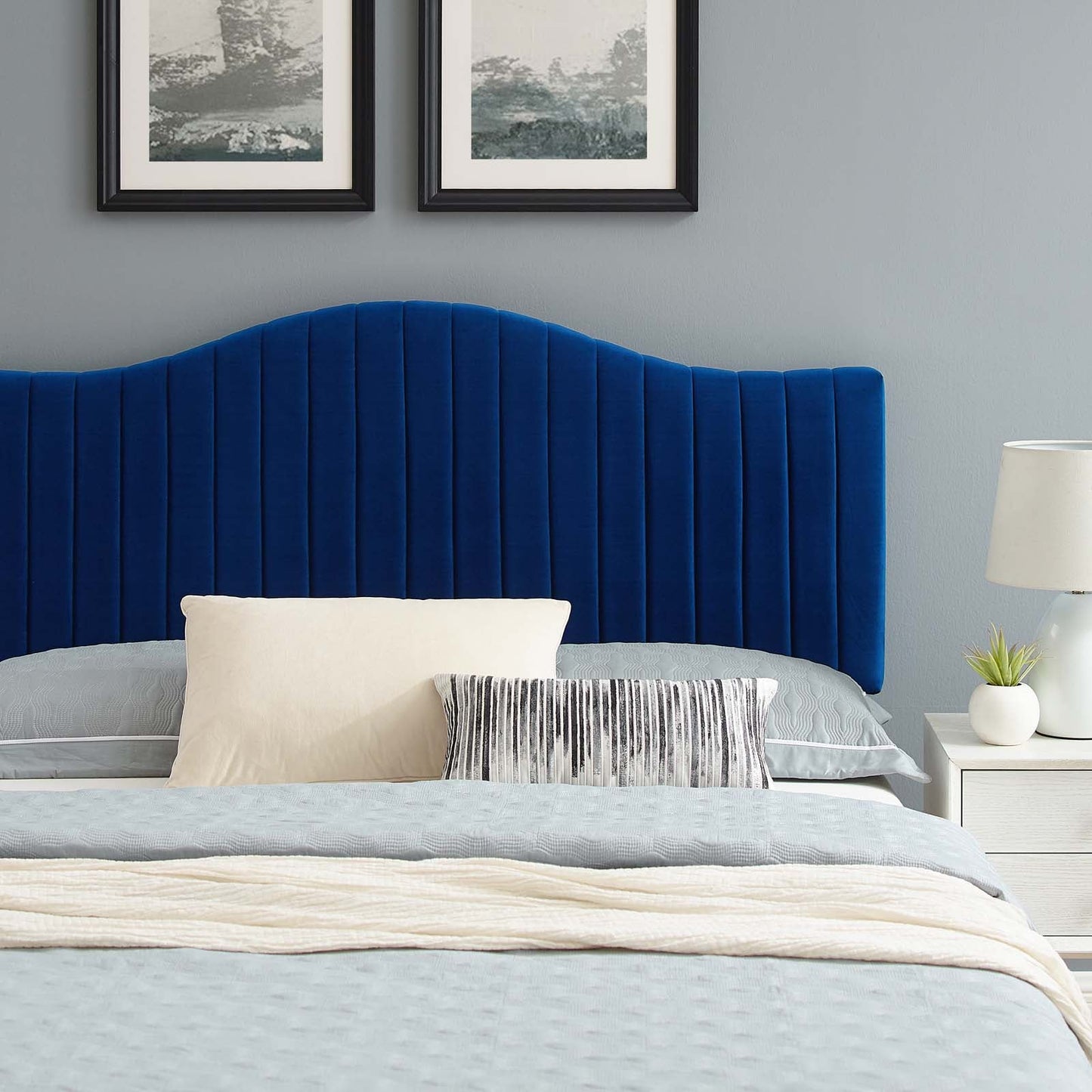 Juniper Channel Tufted Performance Velvet King Platform Bed by Modway