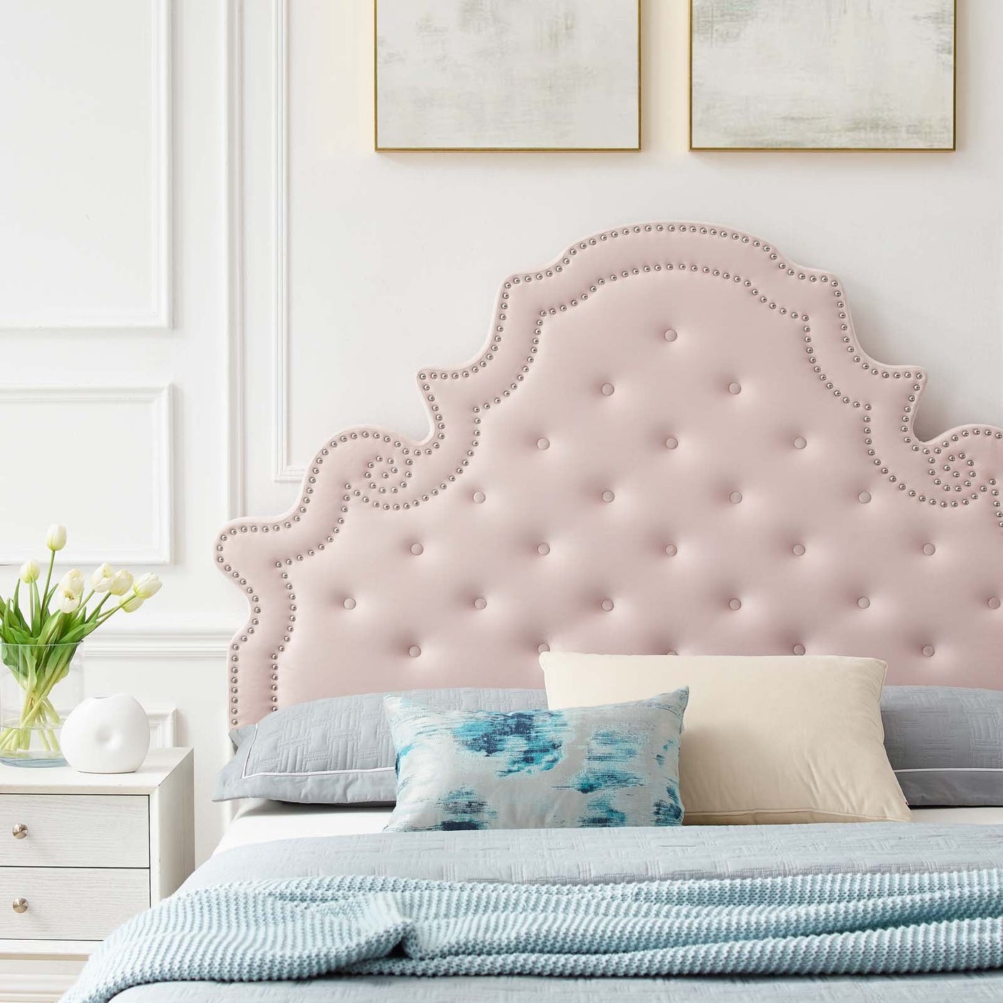 Gwyneth Tufted Performance Velvet Queen Platform Bed by Modway
