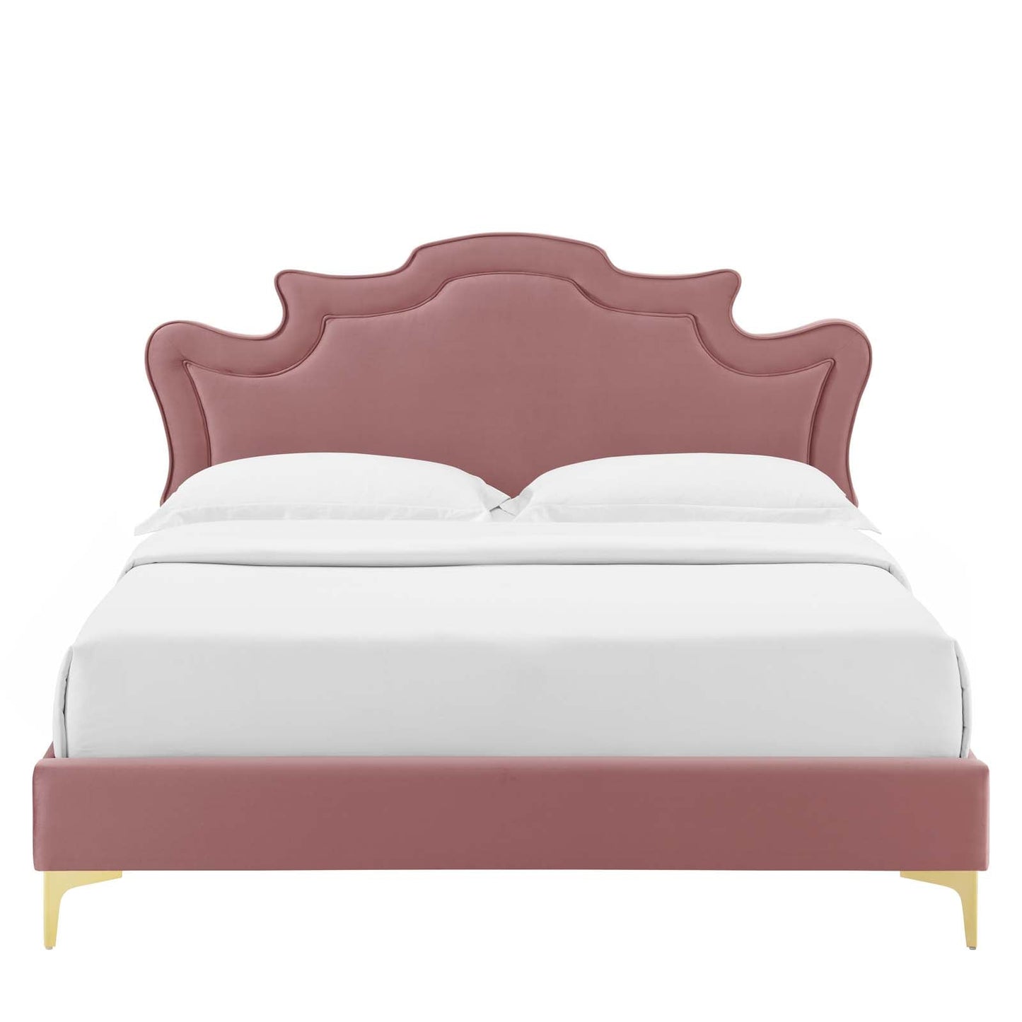 Neena Performance Velvet Twin Bed in Dusty Rose