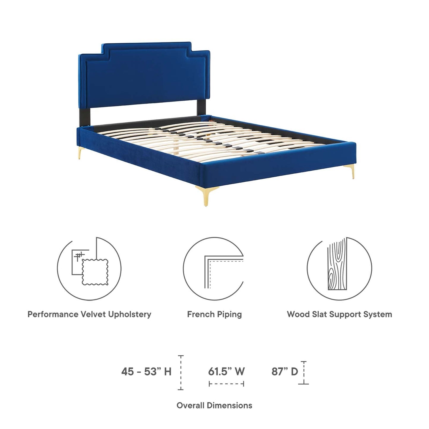 Liva Performance Velvet Twin Bed by Modway