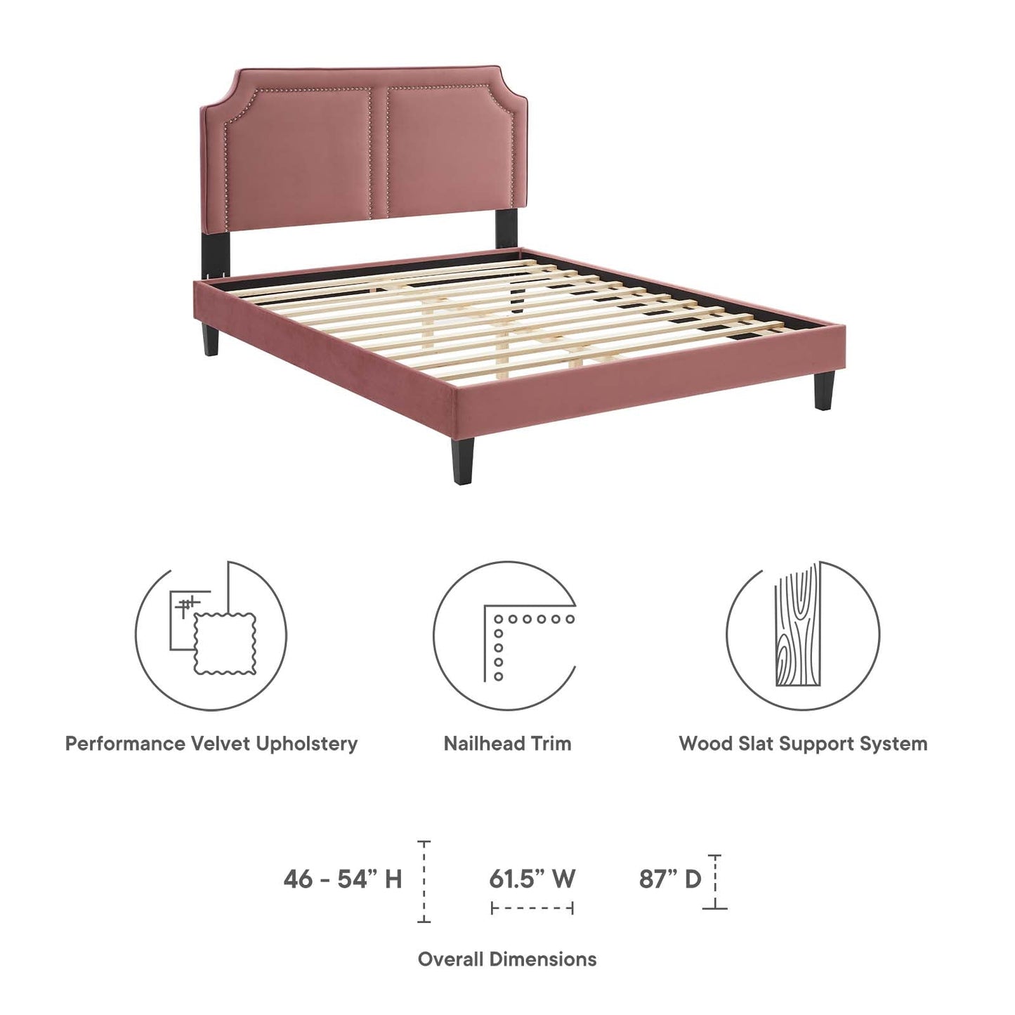 Novi Performance Velvet Twin Bed by Modway