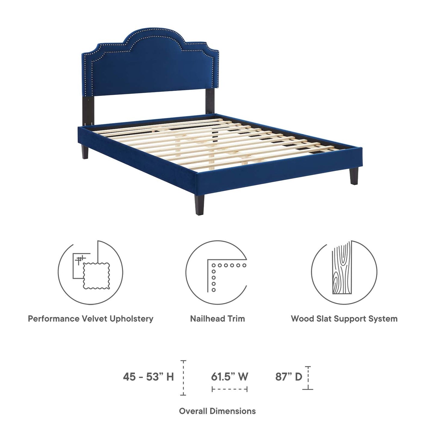Aviana Performance Velvet Queen Bed by Modway