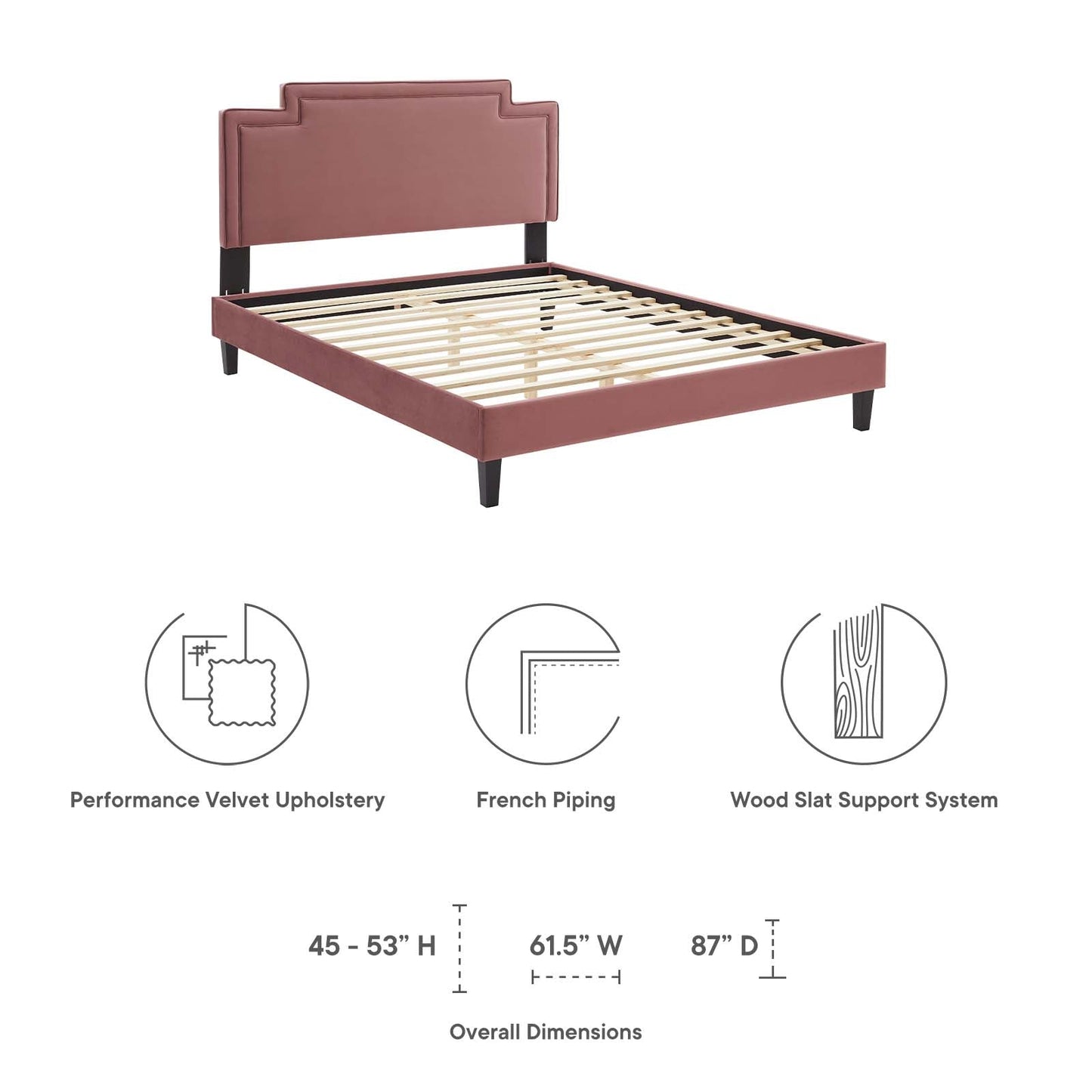 Liva Performance Velvet Queen Bed by Modway