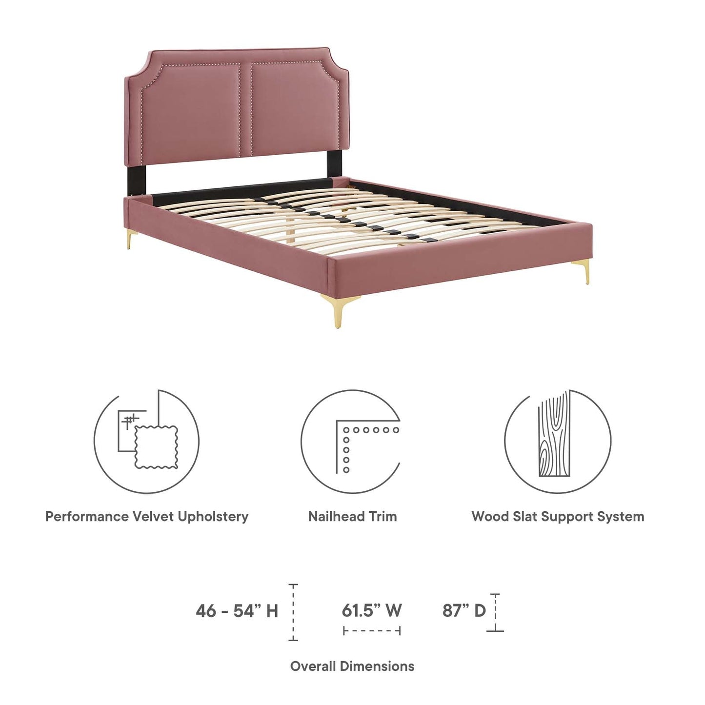 Novi Performance Velvet King Bed by Modway