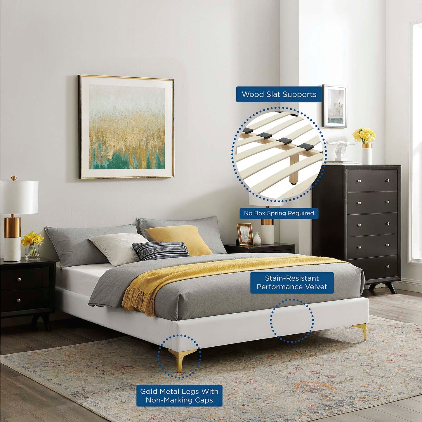 Aviana Performance Velvet King Bed by Modway