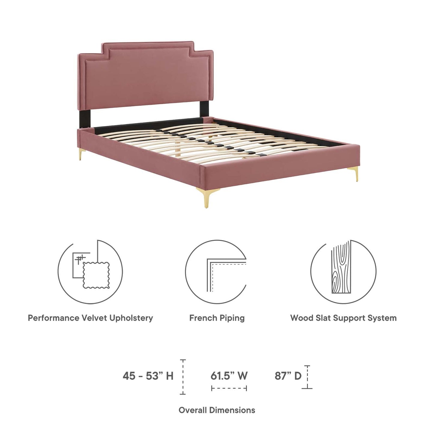 Liva Performance Velvet King Bed by Modway