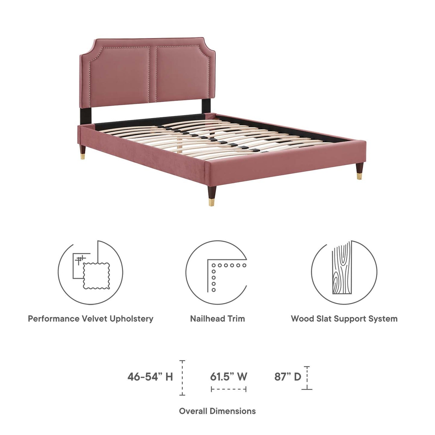 Novi Performance Velvet King Bed by Modway