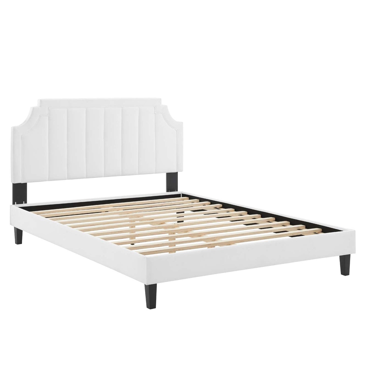 Sienna Performance Velvet King Platform Bed in White