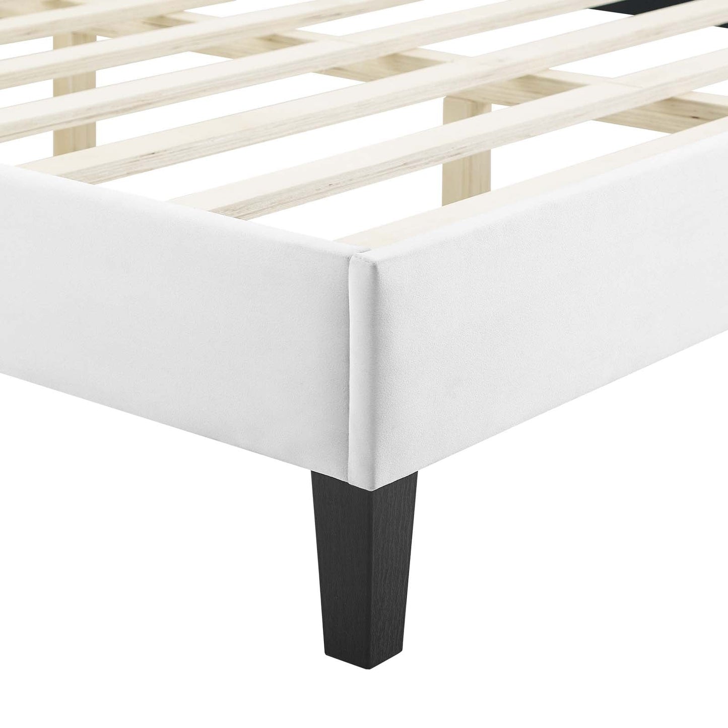 Sienna Performance Velvet King Platform Bed in White