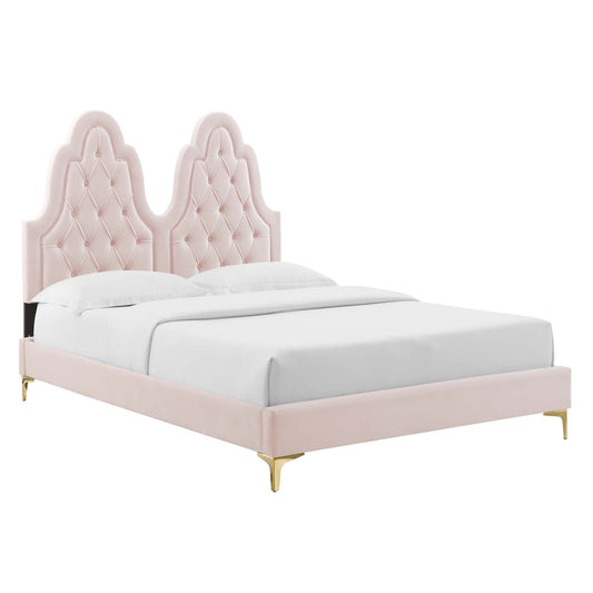 Alexandria Tufted Performance Velvet Twin Platform Bed by Modway
