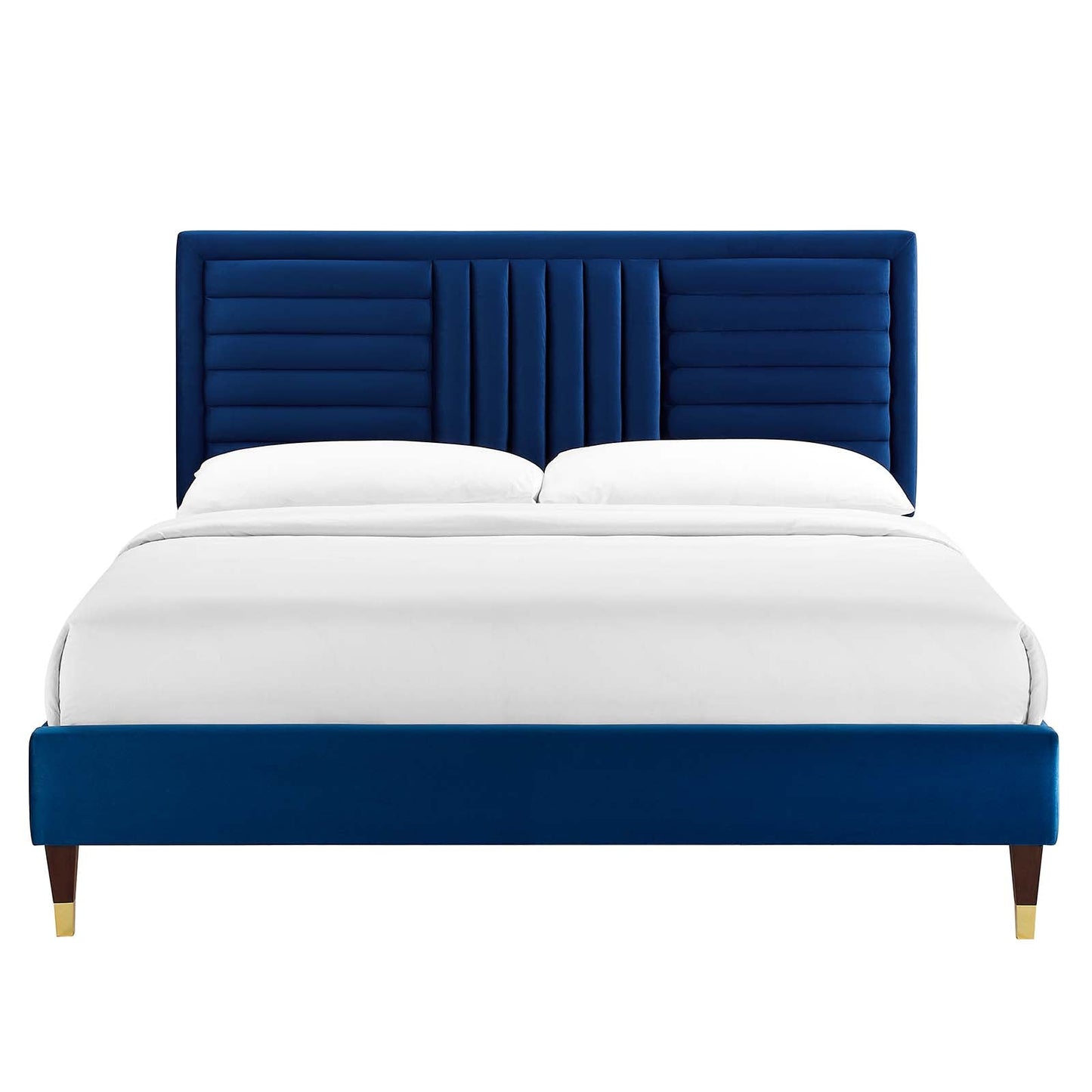 Sofia Channel Tufted Performance Velvet Queen Platform Bed by Modway