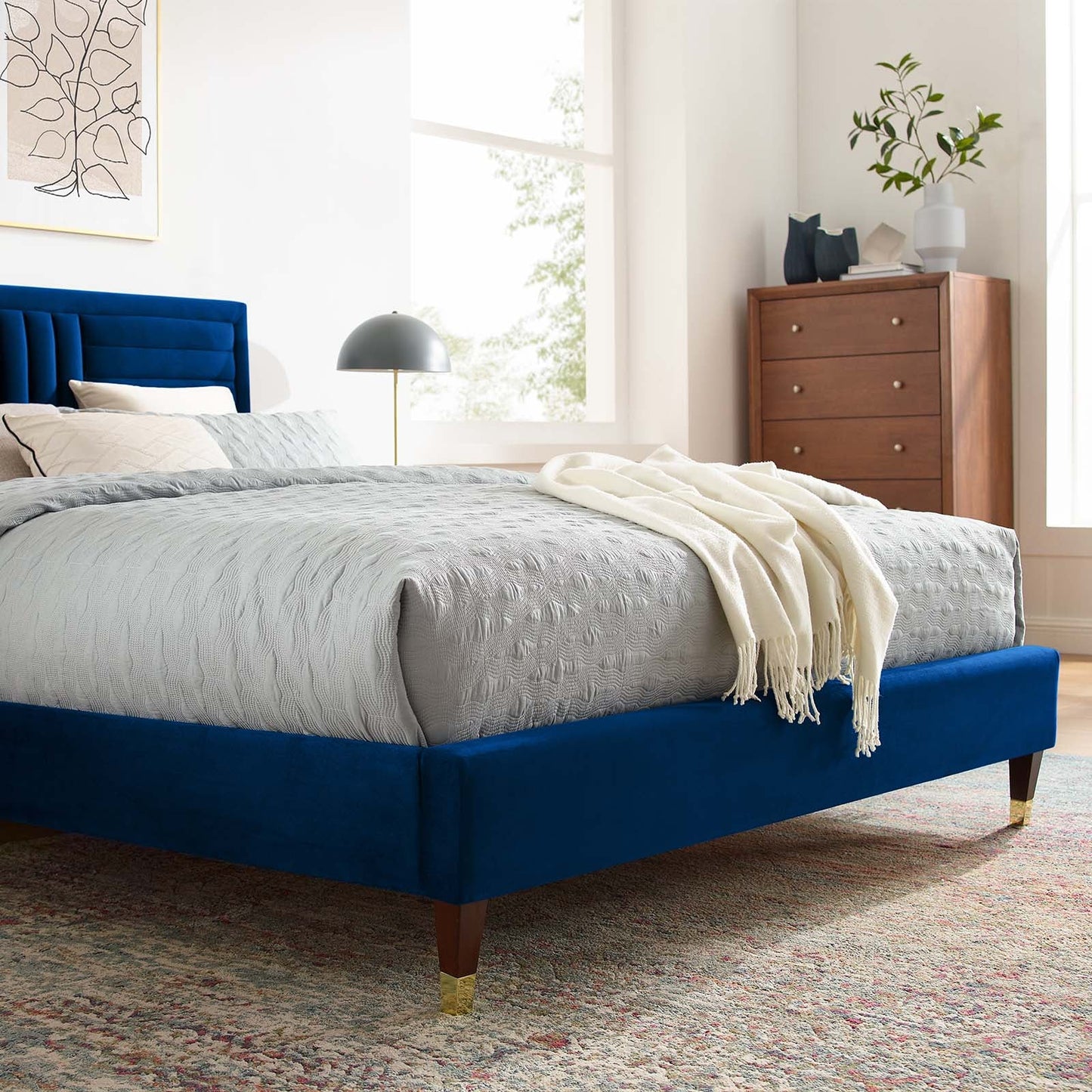 Sofia Channel Tufted Performance Velvet Queen Platform Bed by Modway