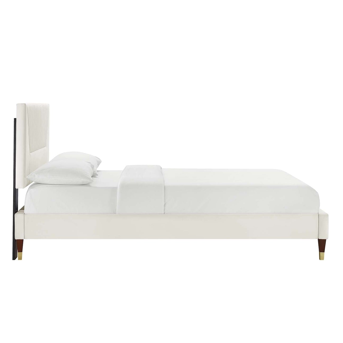 Yasmine Channel Tufted Queen Platform Bed