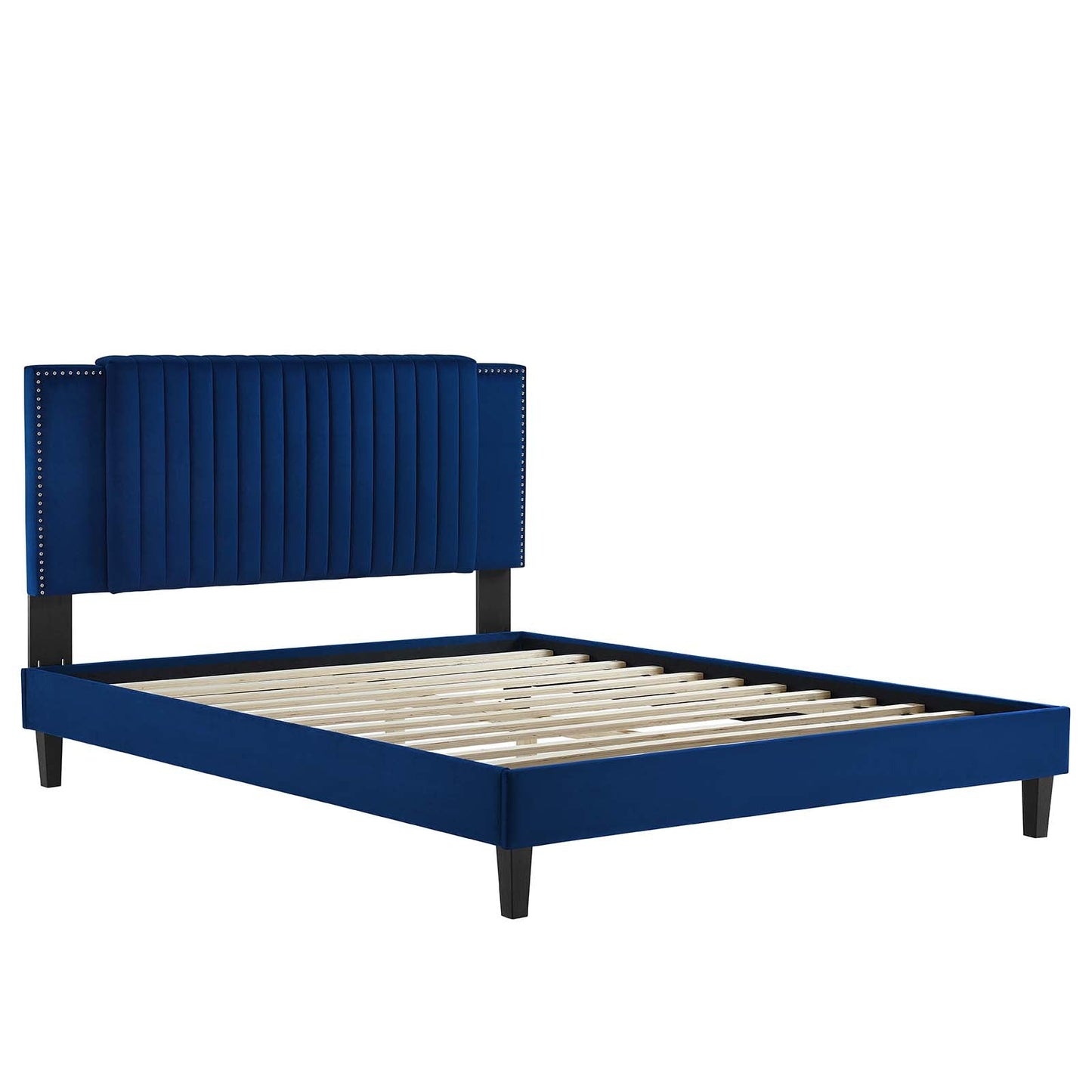 Zahra Channel Tufted Performance Velvet Queen Platform Bed by Modway