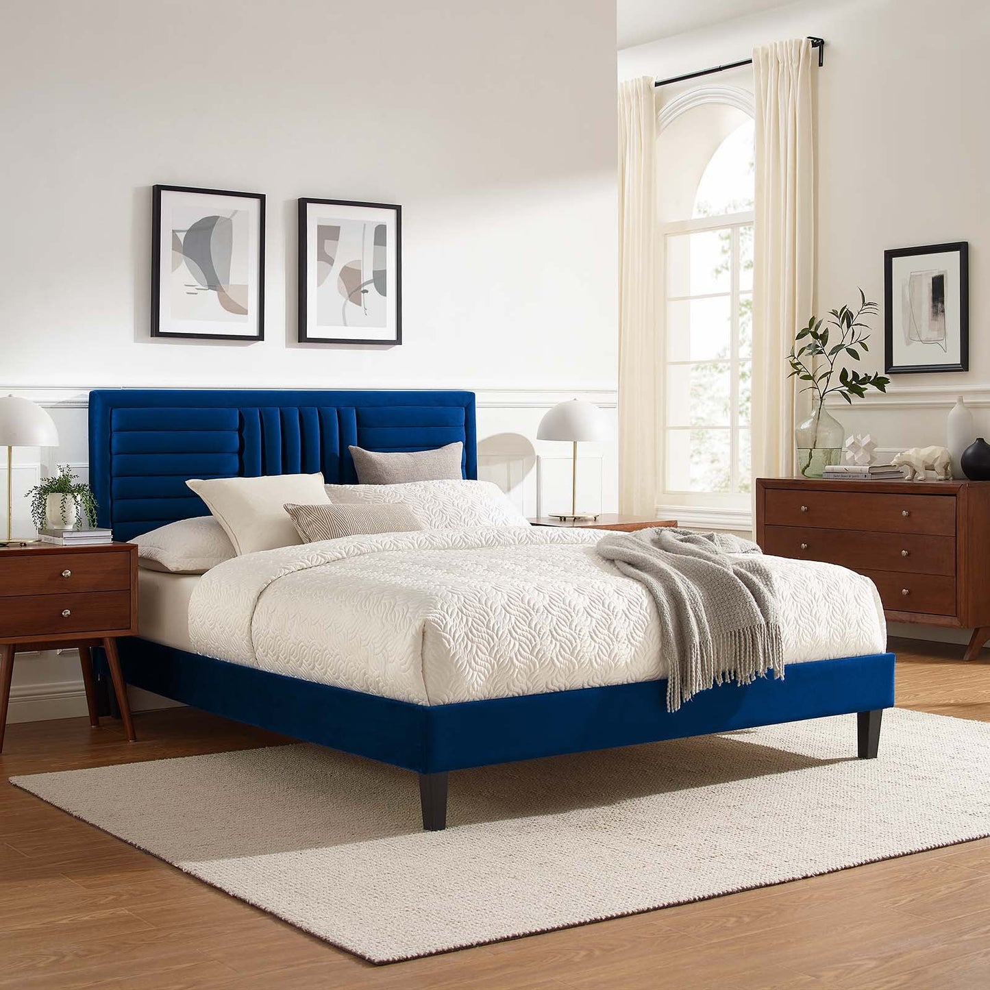 Sofia Channel Tufted Performance Velvet Queen Platform Bed by Modway