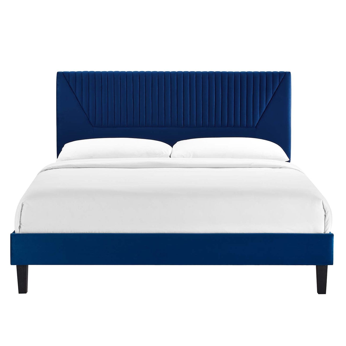 Yasmine Channel Tufted Performance Velvet Queen Platform Bed by Modway