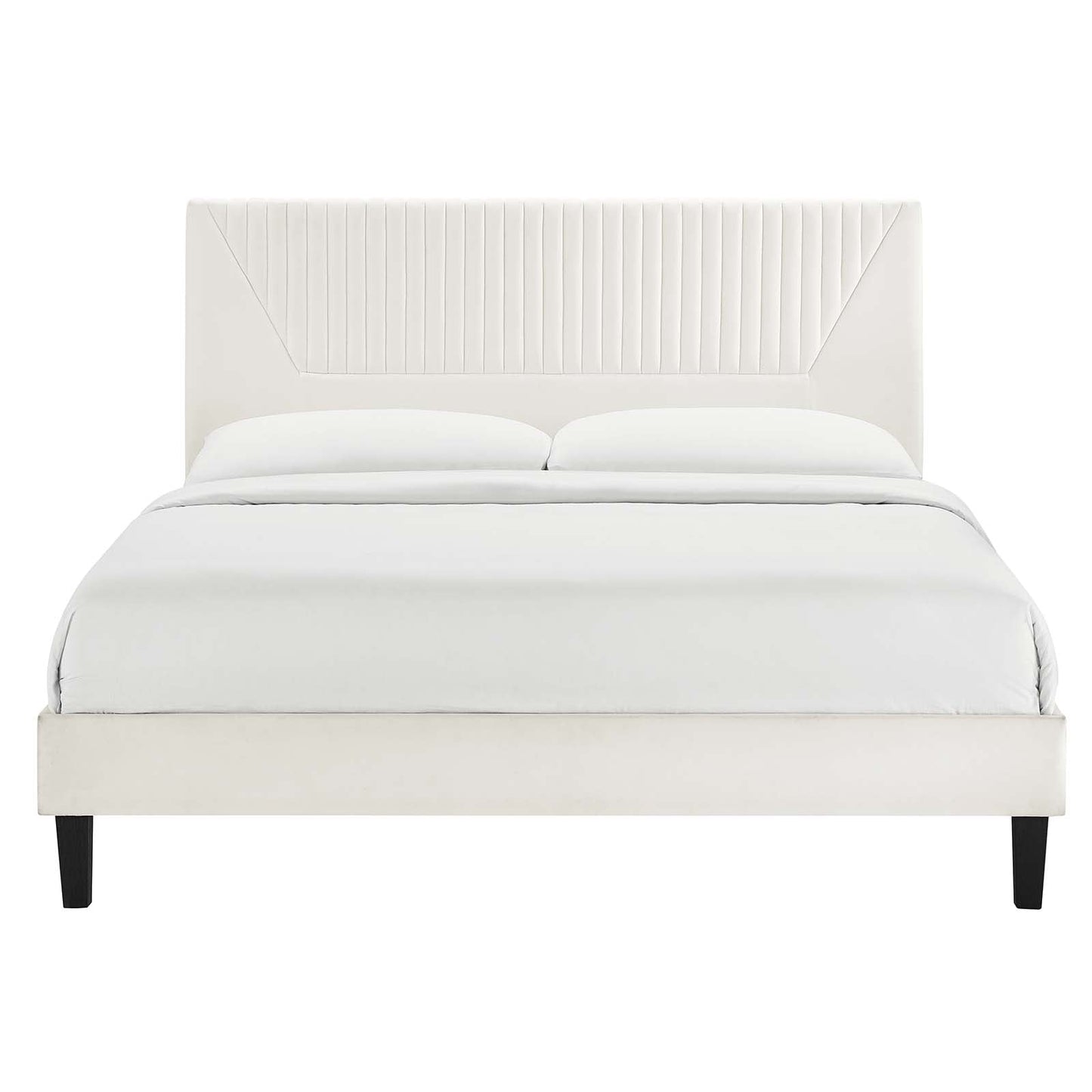 Yasmine Channel Tufted Performance Velvet Queen Platform Bed by Modway