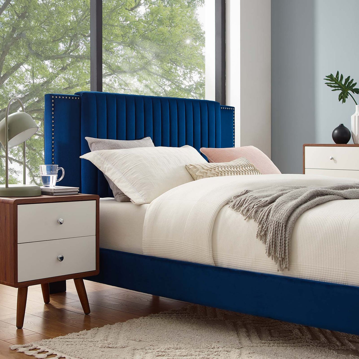 Zahra Channel Tufted Performance Velvet Queen Platform Bed by Modway