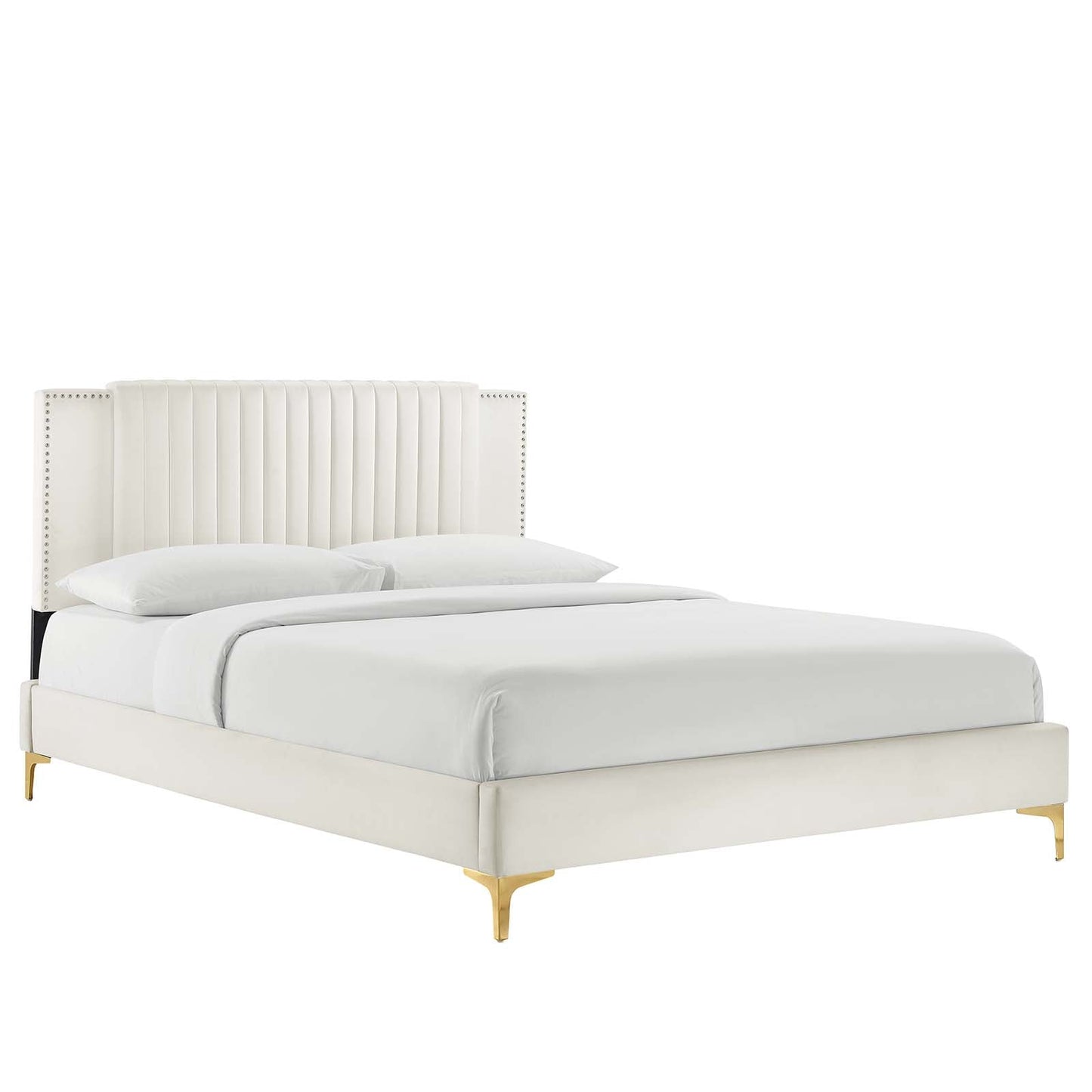 Zahra Channel Tufted Performance Velvet Queen Platform Bed by Modway