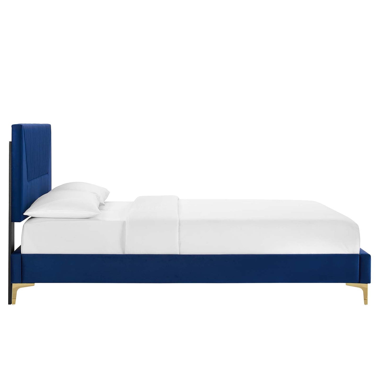 Yasmine Channel Tufted Performance Velvet Queen Platform Bed by Modway