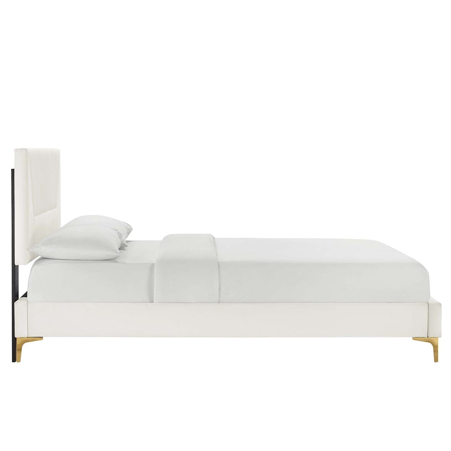 Yasmine Channel Tufted Performance Velvet Queen Platform Bed by Modway