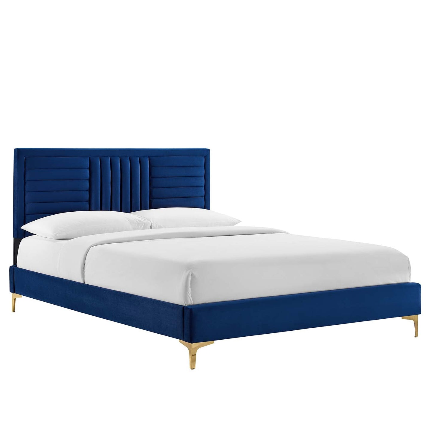 Sofia Channel Tufted Performance Velvet Twin Platform Bed by Modway