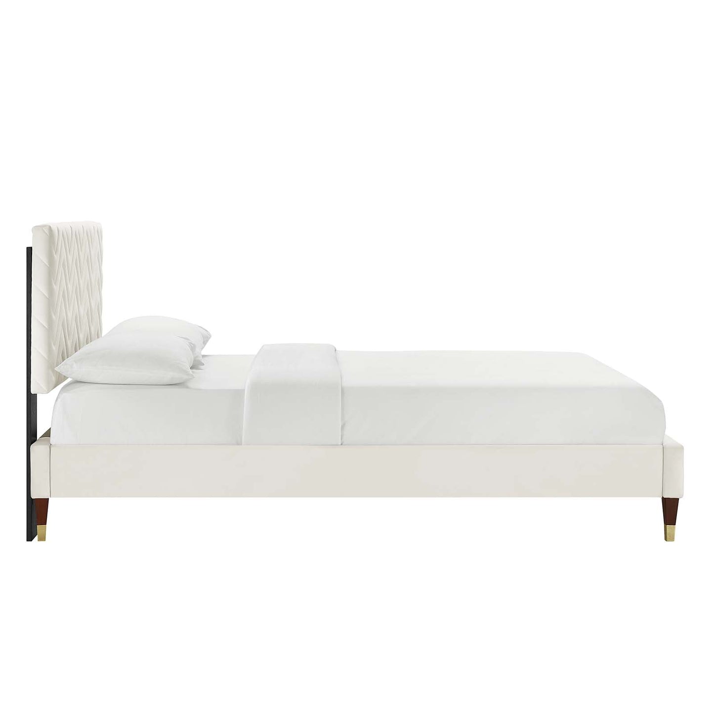 Leah Chevron Tufted Performance Velvet Twin Platform Bed by Modway