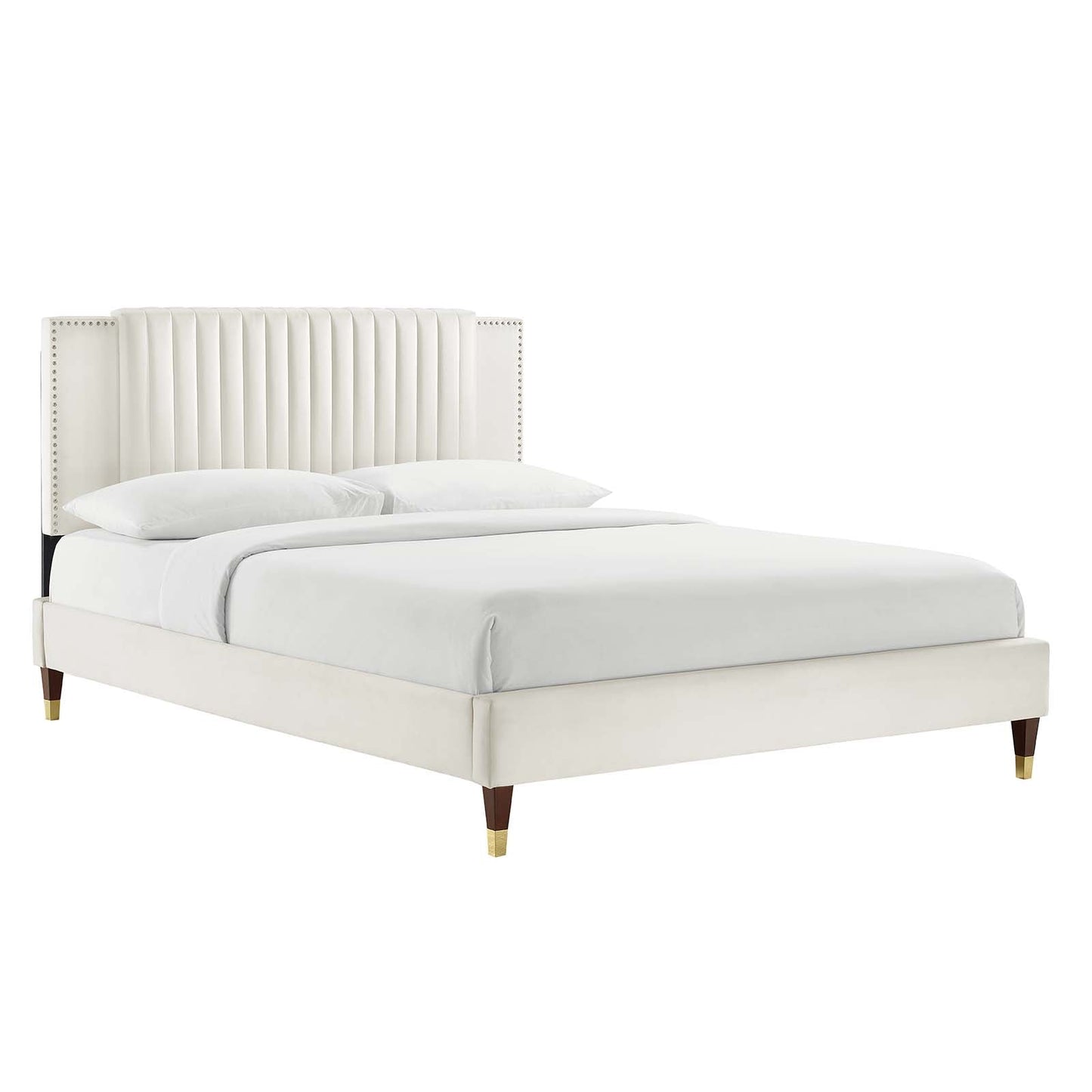 Zahra Channel Tufted Performance Velvet Twin Platform Bed by Modway