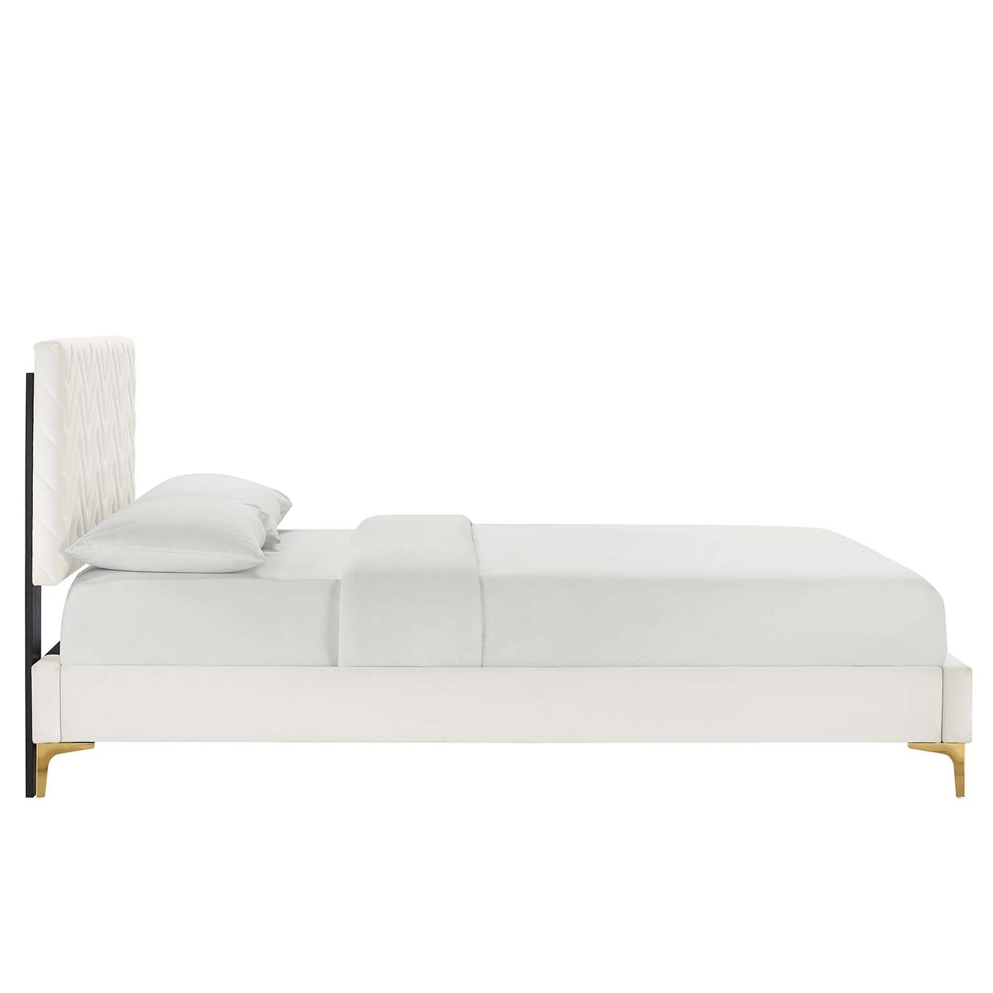 Leah Chevron Tufted Performance Velvet Full Platform Bed by Modway